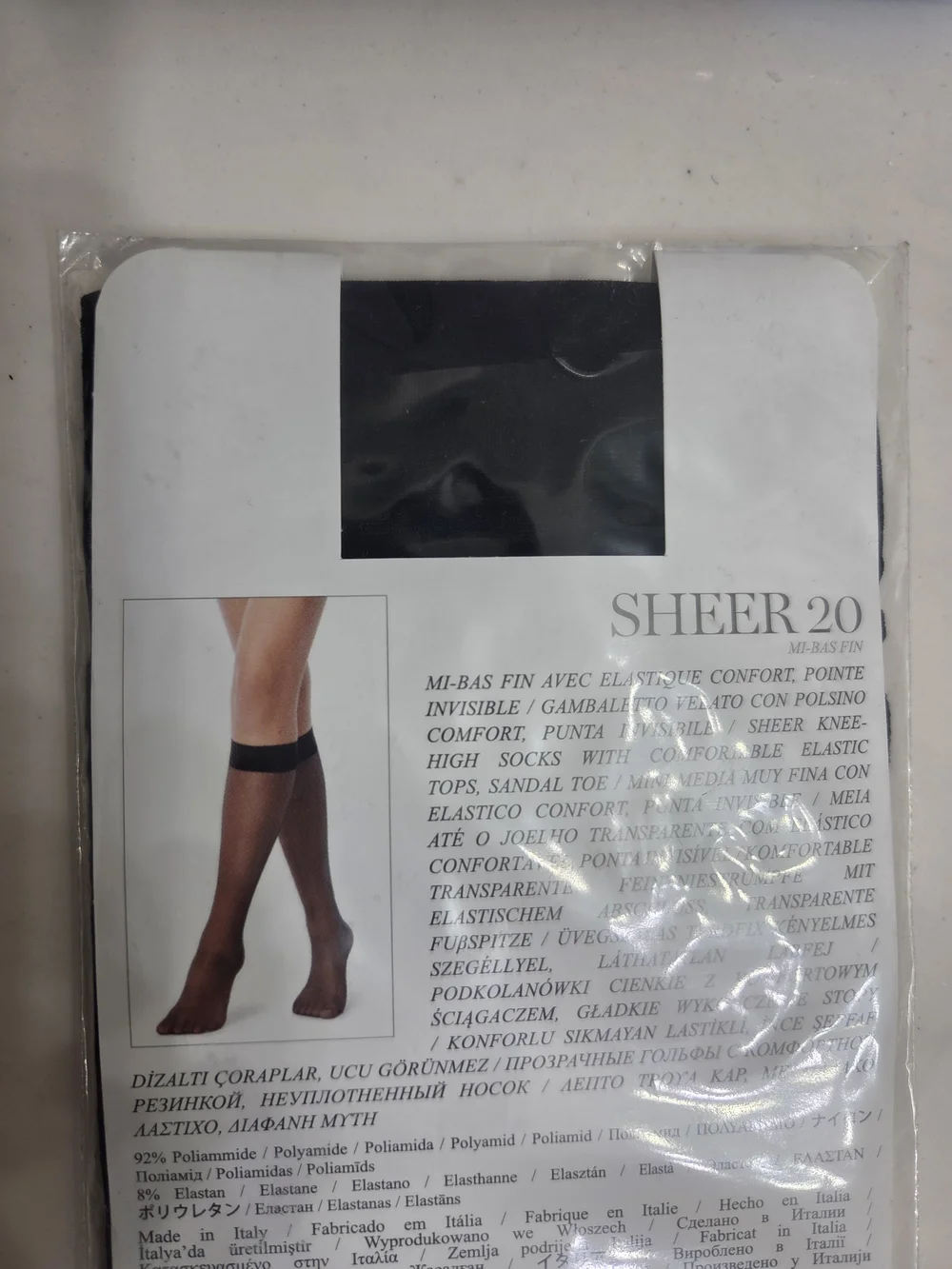 Sheer 20 Knee Highs - Nero Black
